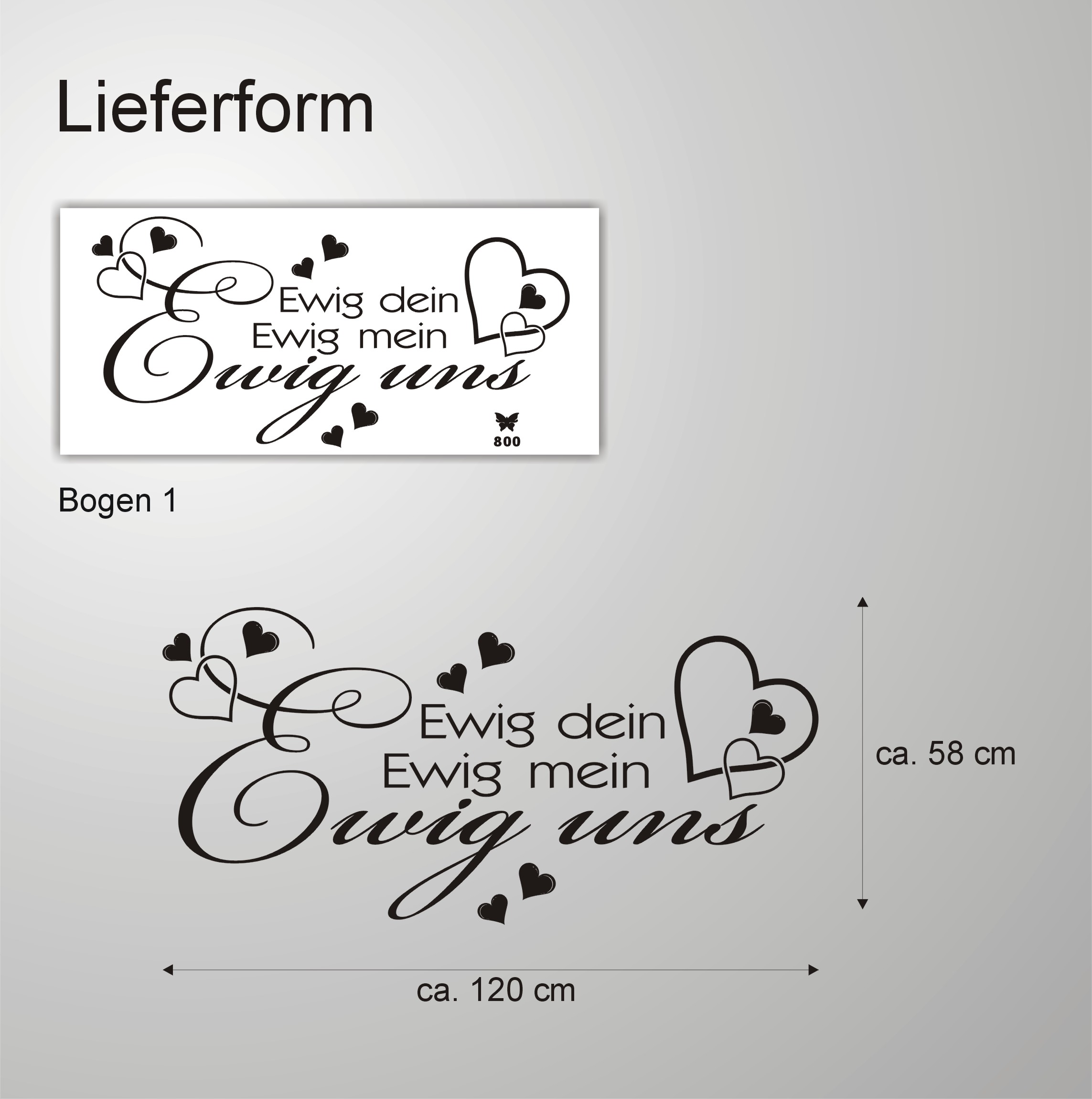 Wandtattoo Ewig dein. Ewig mein. Ewig uns 800